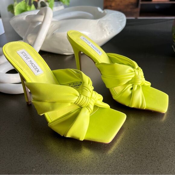Steve Madden Neon Knotted Heels - Striking Style Size7.5 - Picture 3 of 7